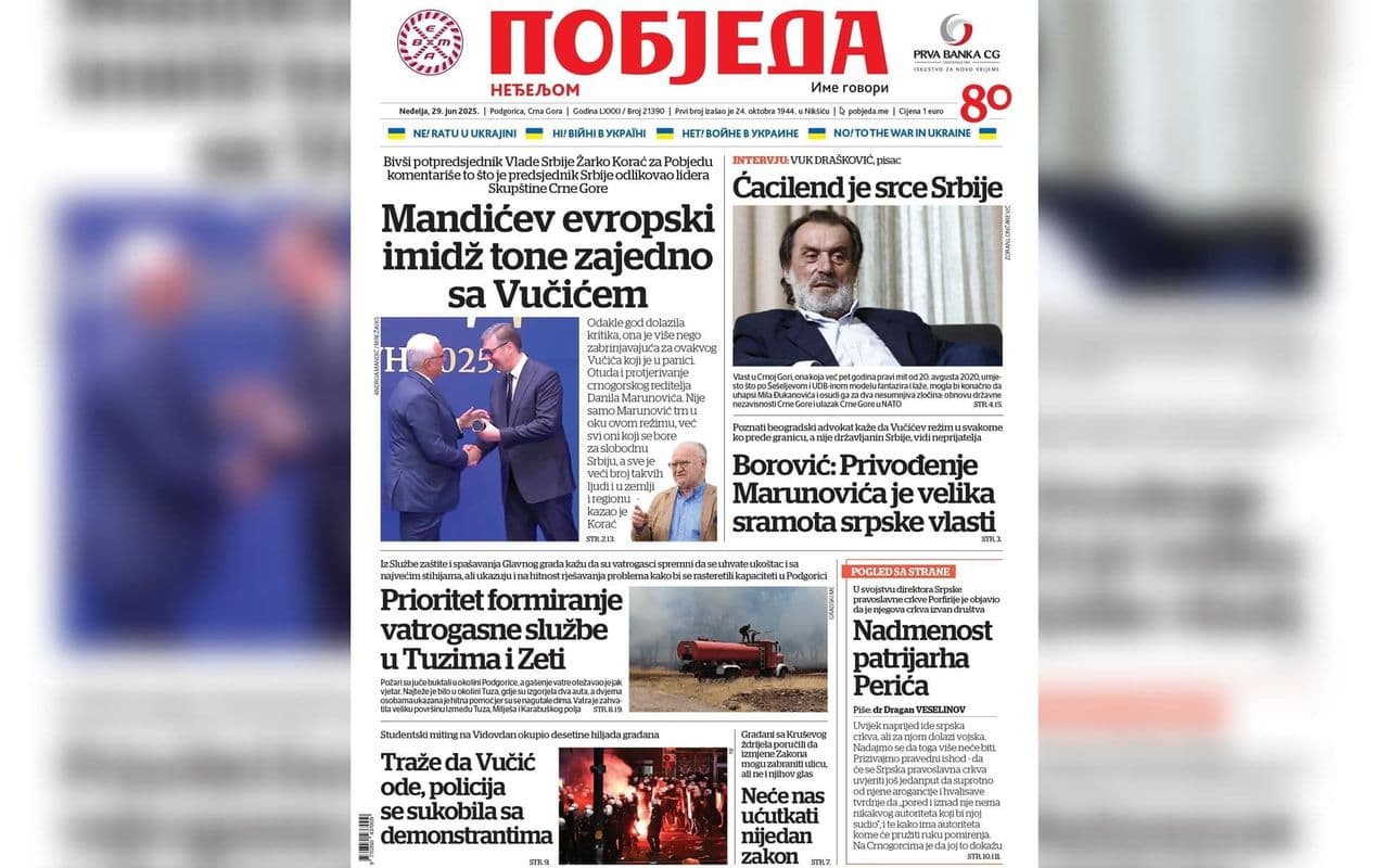Pobjeda Novine Naslovnica