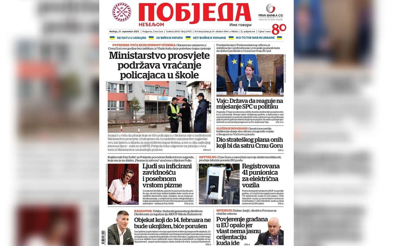 Pobjeda Novine Naslovnica
