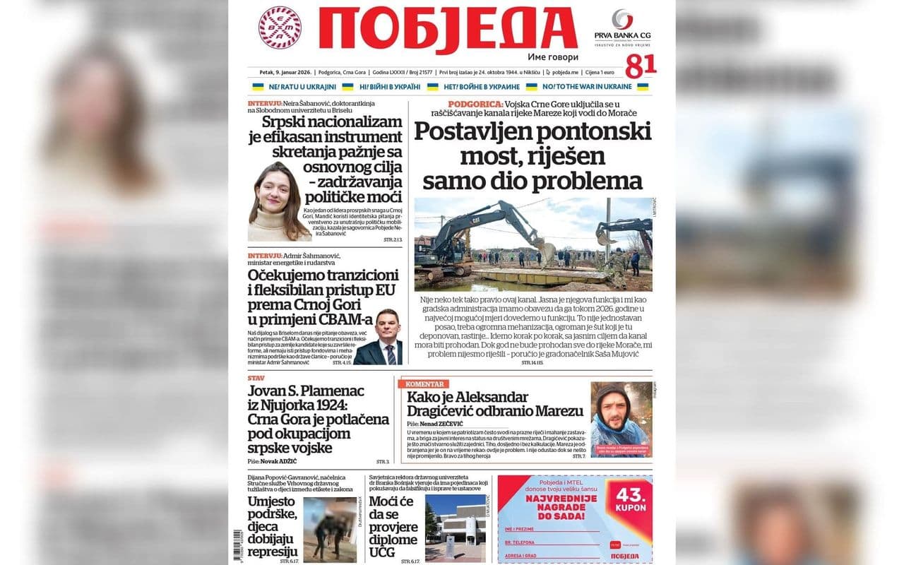 Pobjeda Novine Naslovnica