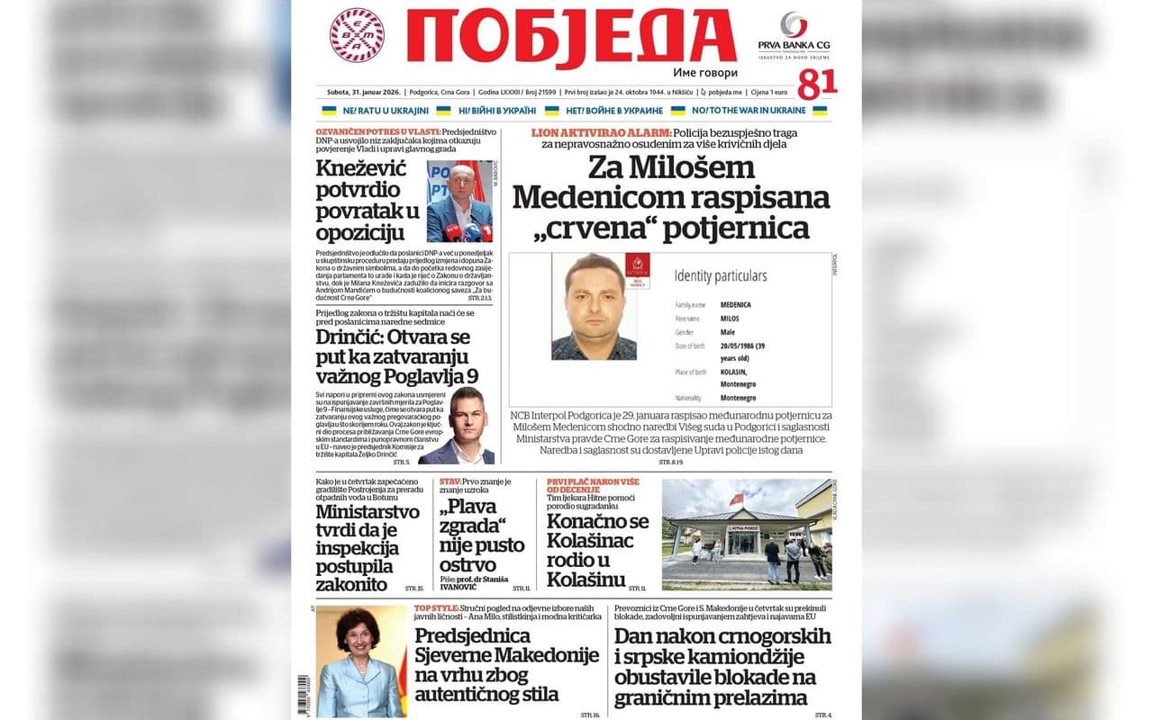 Pobjeda Novine Naslovnica