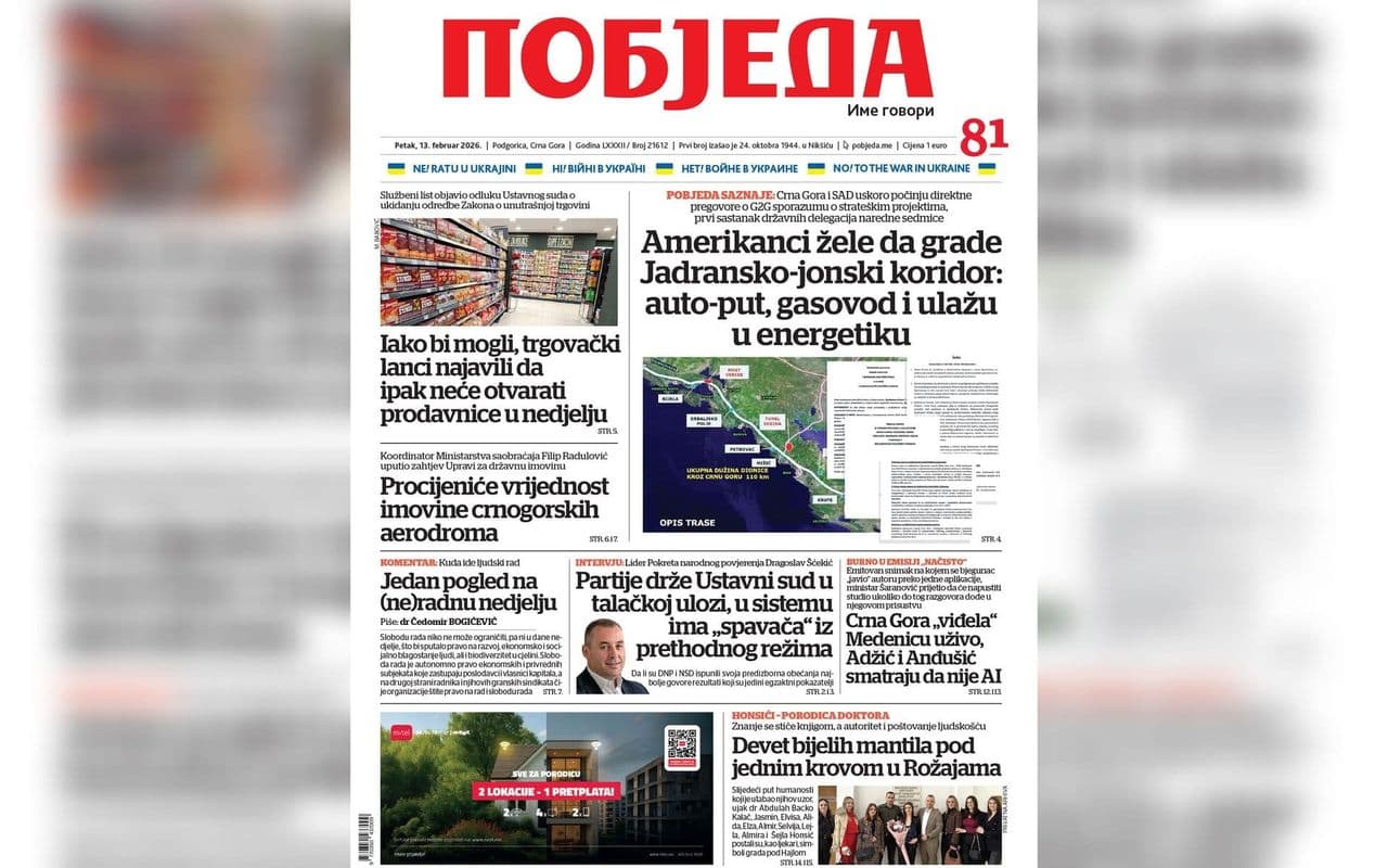 Pobjeda Novine Naslovnica