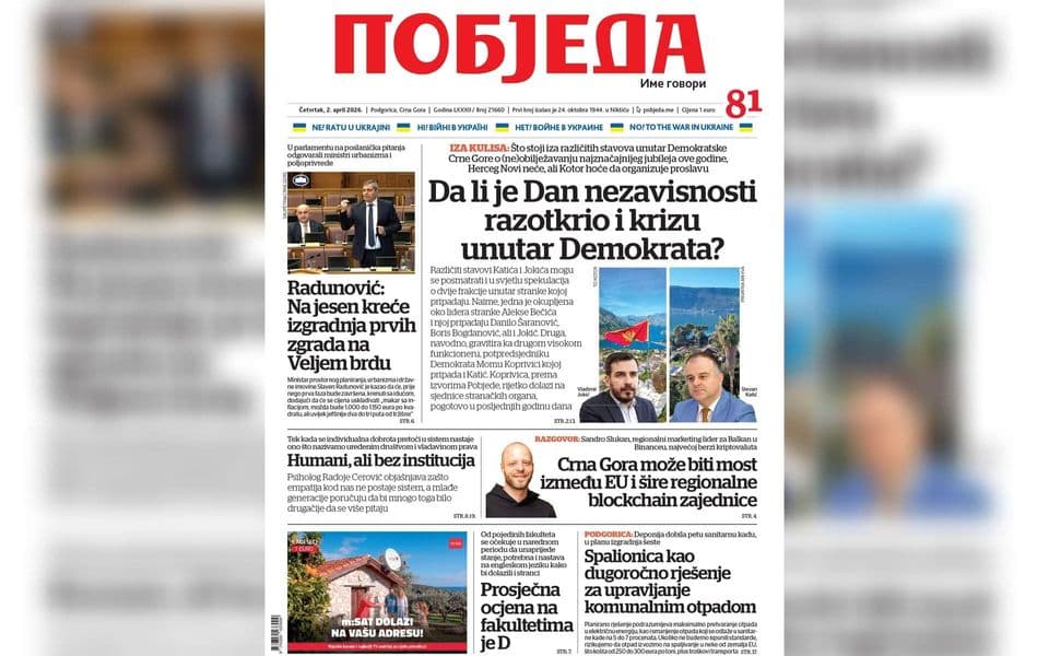 Pobjeda Novine Naslovnica
