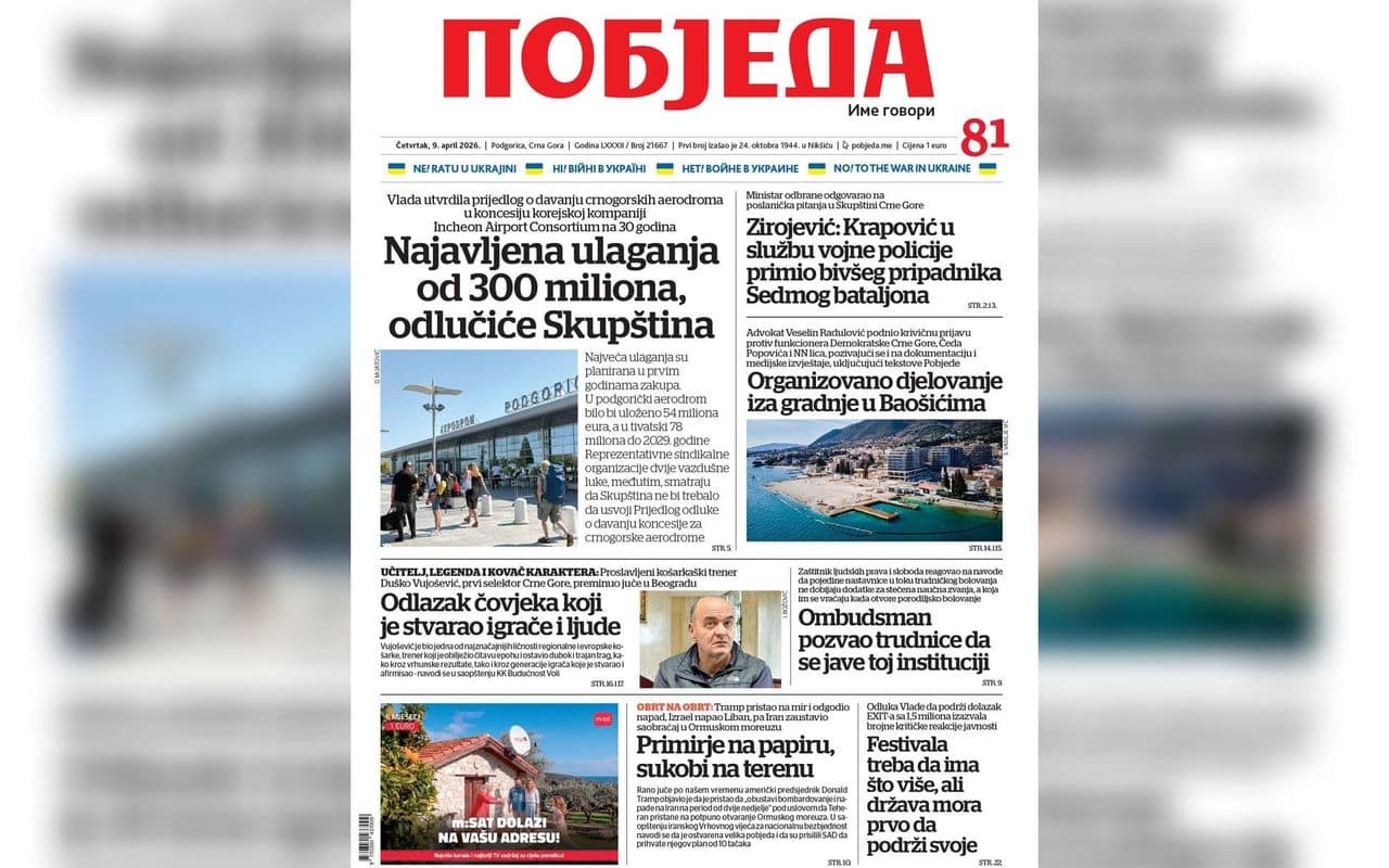 Pobjeda Novine Naslovnica