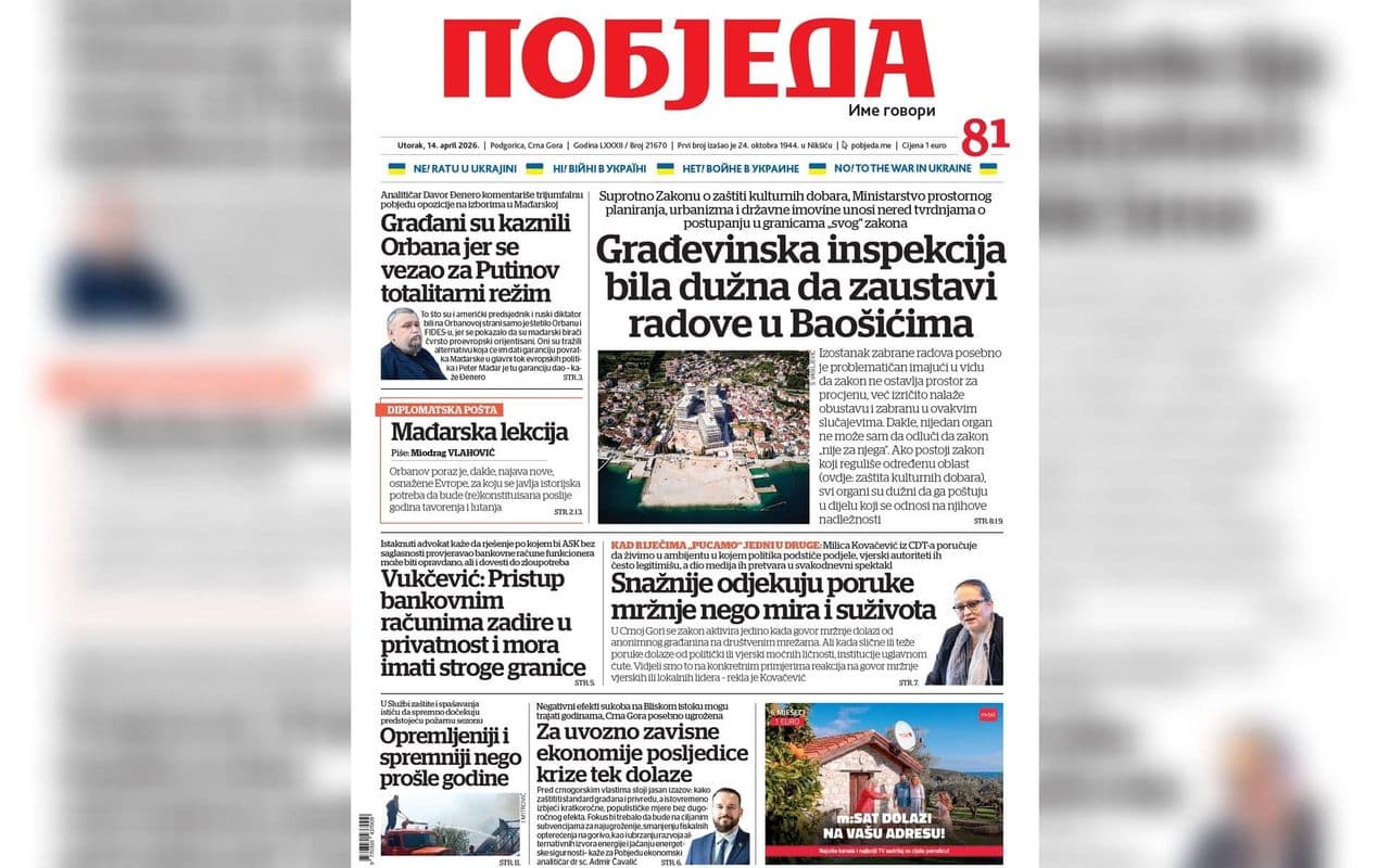 Pobjeda Novine Naslovnica
