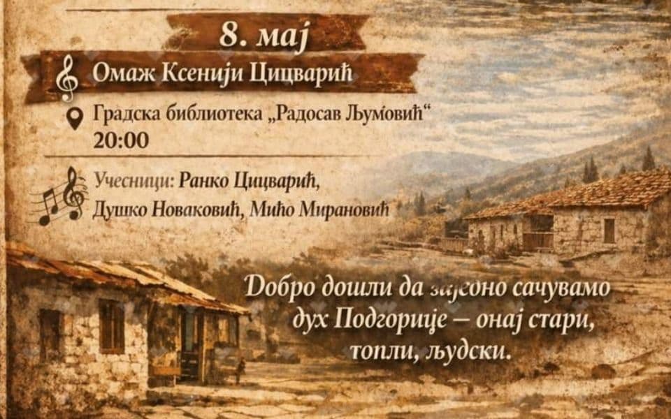 Omaž Kseniji Cicvarić ovog petka u NB „Radosav Ljumović“