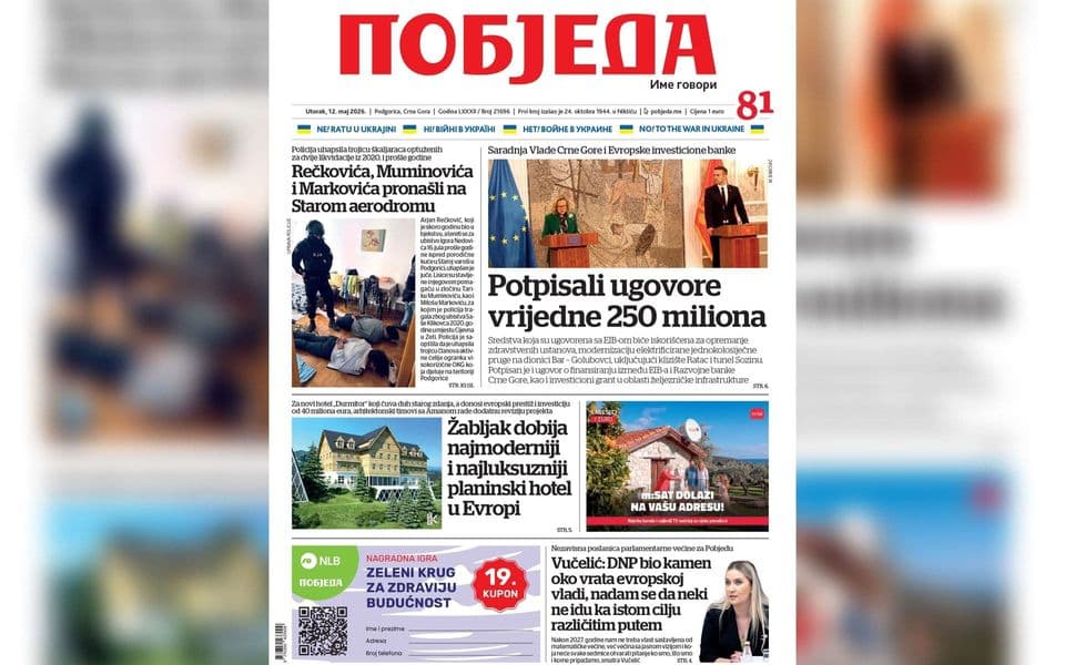 Naslovnica “Pobjede” 12. maj 2026.