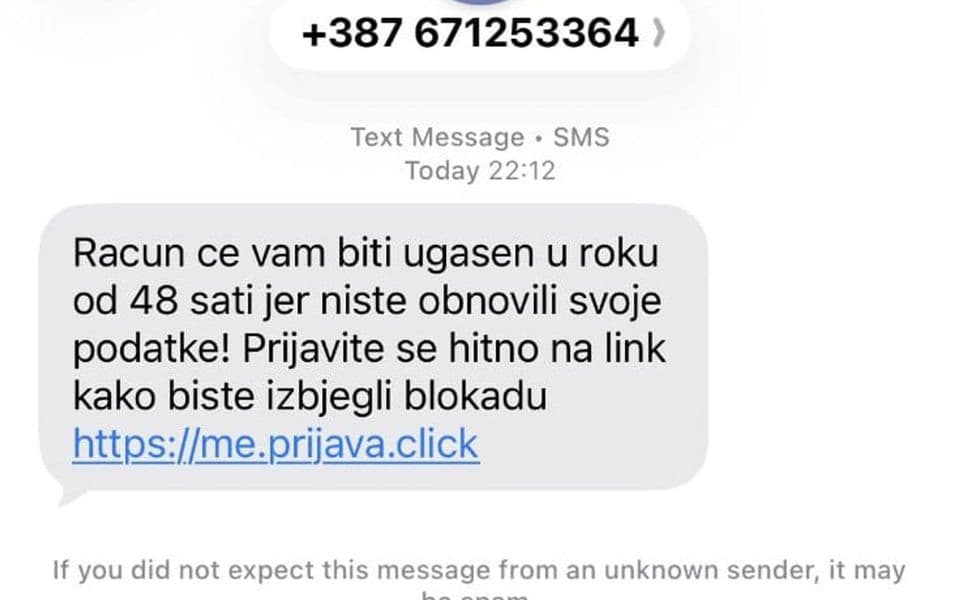 Policija upozorila na prevarne SMS poruke: Na unosite podatke, ne odgovarajte...