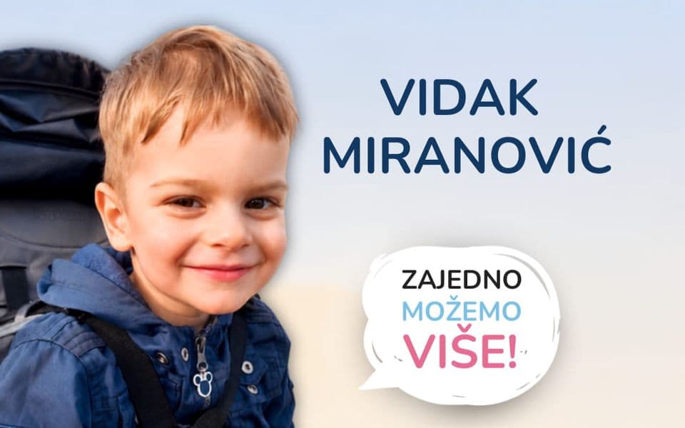 Za pomoć dvogodišnjem Vidaku, pošalji 106 na 14543