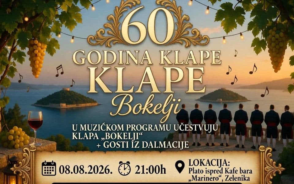 „Bokelji“ večeras slave jubilej na mjestu gdje je sve počelo